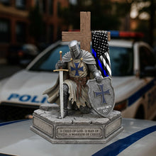 Load image into Gallery viewer, “A Child of God, A Man of Faith” - Knight Templar Acrylic Plaque - Personalized Gift for Police Officers Shaped Plaques PopCulturePrints

