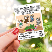 Load image into Gallery viewer, Cat Lover&#39;s Mischief: Personalized Cat Gang Ornament Ornament PopCulturePrints
