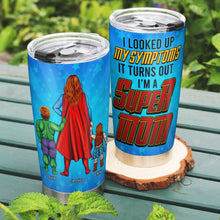 Load image into Gallery viewer, Personalized Super Mom Tumbler - Custom Gift for Mother&#39;s Day Tumbler Cup PopCulturePrints
