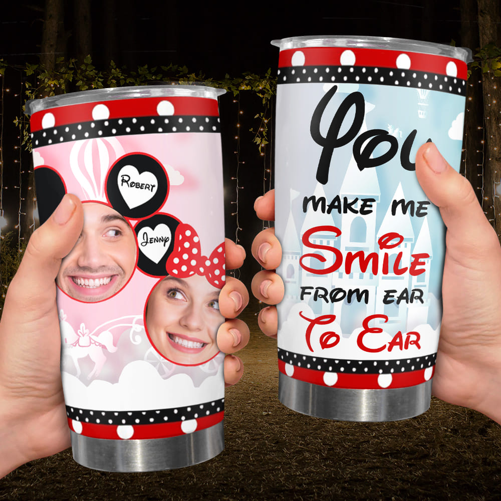 Custom Couple Photo Tumbler - You Make Me Smile Tumbler Cup PopCulturePrints