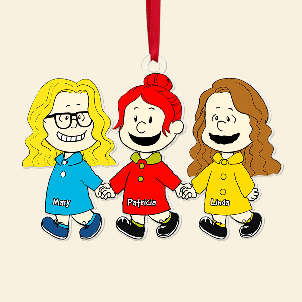 Custom Best Friend Cartoon Christmas Ornament