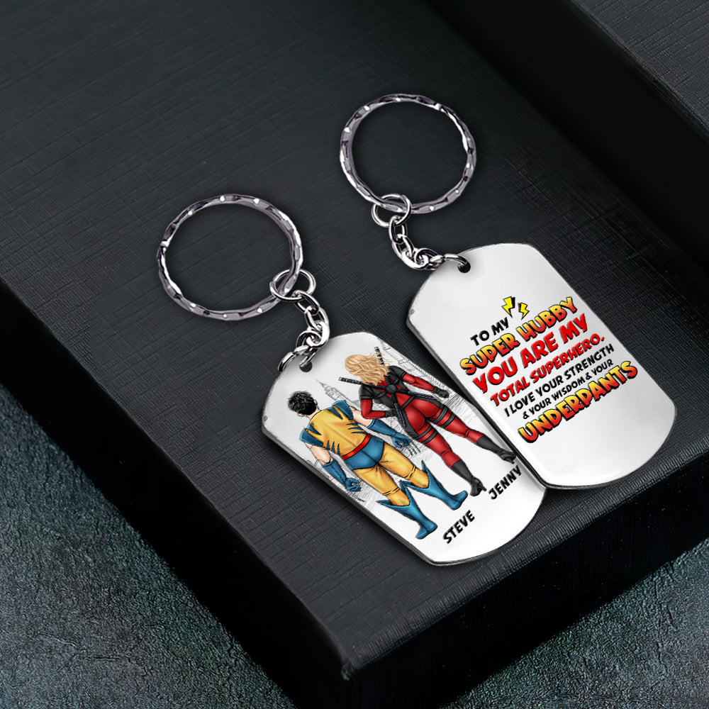 Superhero Couple Personalized Keychain - Unique Valentine's Day Gifts for Couples Keychains PopCulturePrints