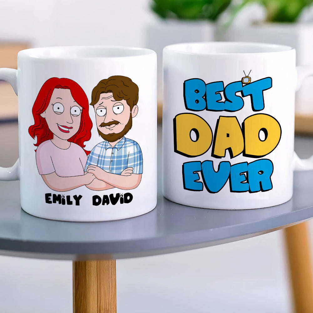 Personalized Cartoon Character Father's Day Mug Coffee Mug PopCulturePrints
