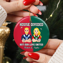 Load image into Gallery viewer, Custom Golf Lovers Couples Valentine&#39;s Day Gifts - House Divided, Love United Ornament PopCulturePrints
