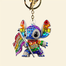 Load image into Gallery viewer, &quot;Celebrate Love and Pride&quot; - LGBT Keychain, Customizable Gift for Friends, Family, &amp; Allies Keychains PopCulturePrints
