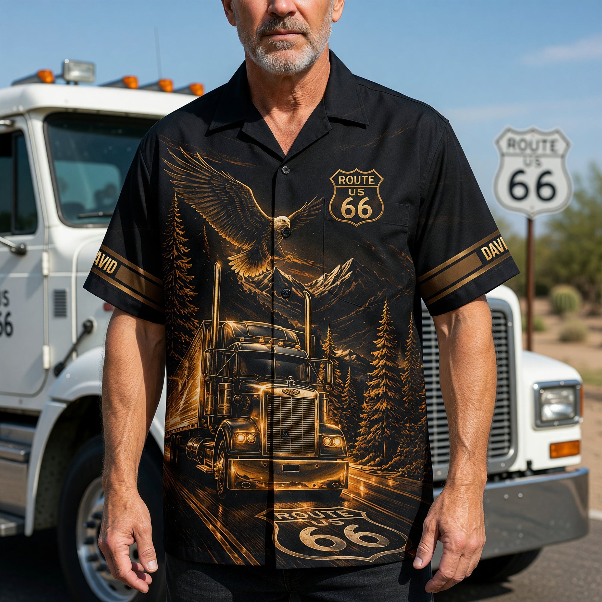 Ride the Legendary Road - Personalized Trucking Hawaiian Shirt