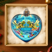 Load image into Gallery viewer, Diving Together - Personalized Green Scuba Diving Couple Ornament Ornament PopCulturePrints

