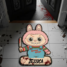 Load image into Gallery viewer, Welcome to Your Nightmare – Creepy Bunny Horror Doormat - Custom Personalized Gift for Horror Fans Doormat PopCulturePrints
