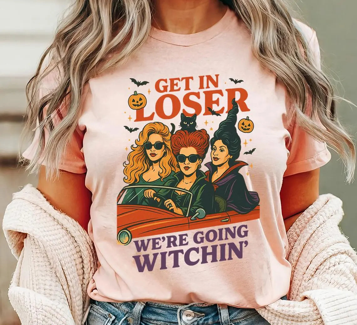 Get In Loser, We’re Going Witchin’ Vintage Shirt - Personalized Gift for Halloween Lovers Shirts PopCulturePrints