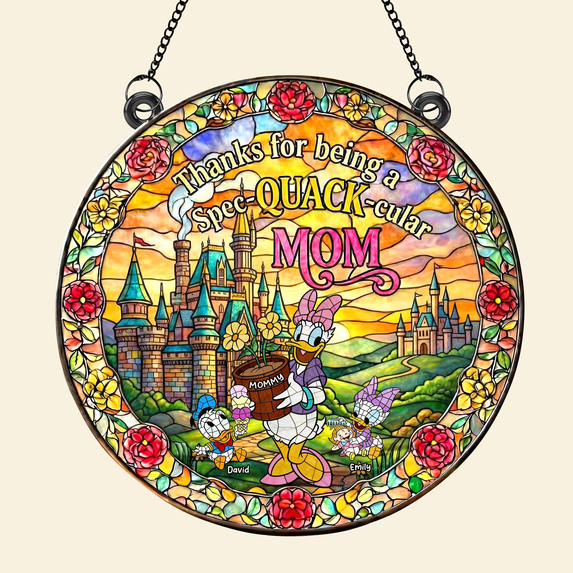 Thanks for Being a Spec-QUACK-ular MOM - Personalized Suncatcher Ornament for Mother's Day Ornament PopCulturePrints