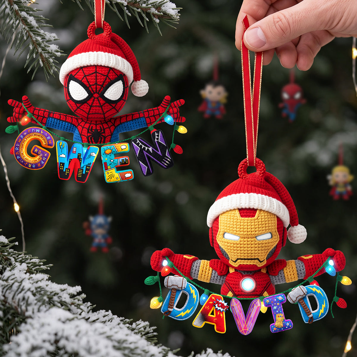 "Unleash Your Holiday Spirit!" - Power Character Alphabet Ornament - Personalized Gift for Christmas - Custom Ornament for Kids, Friends, Family