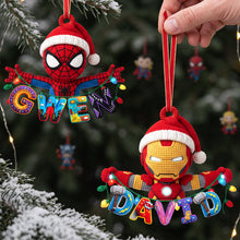 Load image into Gallery viewer, "Unleash Your Holiday Spirit!" - Power Character Alphabet Ornament - Personalized Gift for Christmas - Custom Ornament for Kids, Friends, Family
