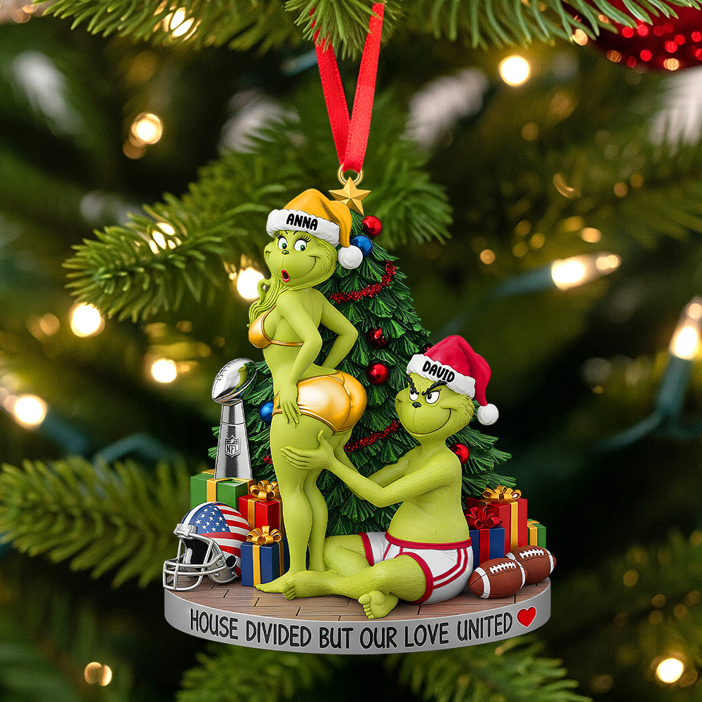 "House Divided But Our Love United" - Personalized Funny Christmas Ornament for Football Lovers Ornament PopCulturePrints