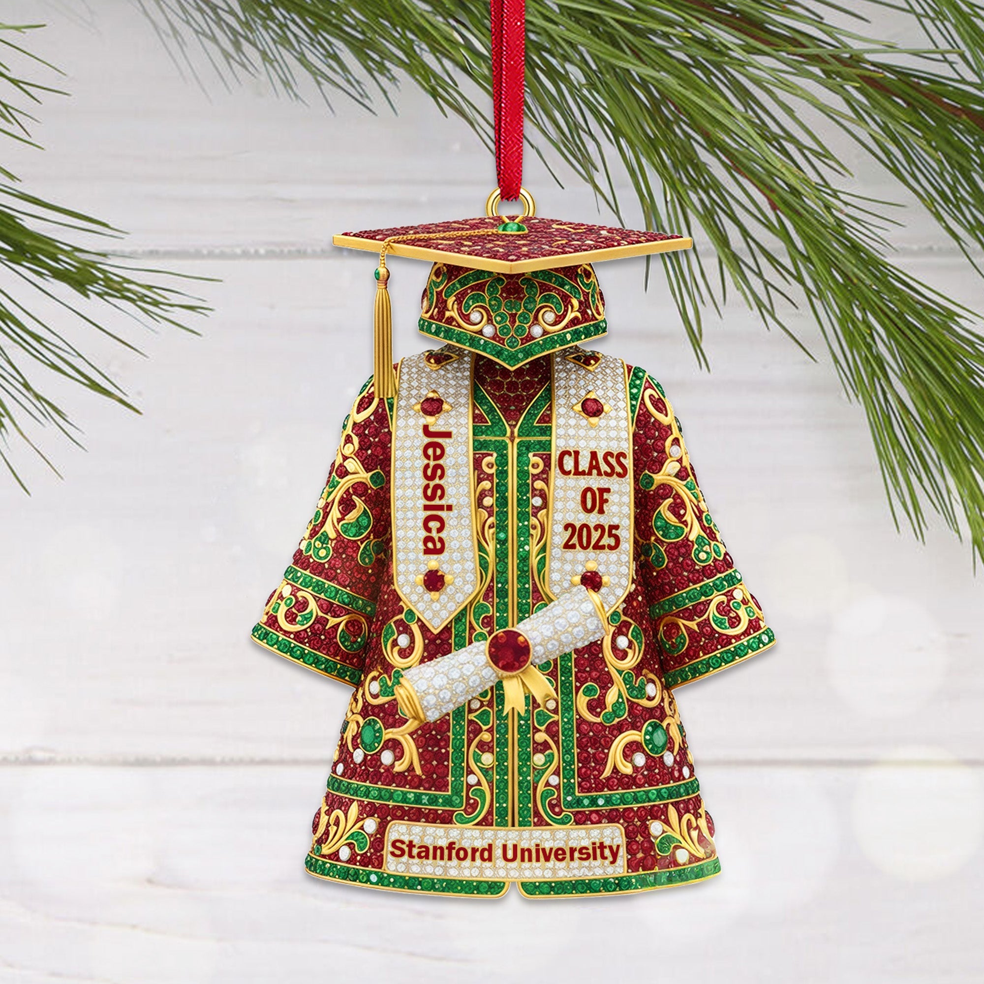 "Celebrate Your Achievements: Personalized Grad Ornament - Custom Gift for Graduates and Loved Ones" Ornament PopCulturePrints