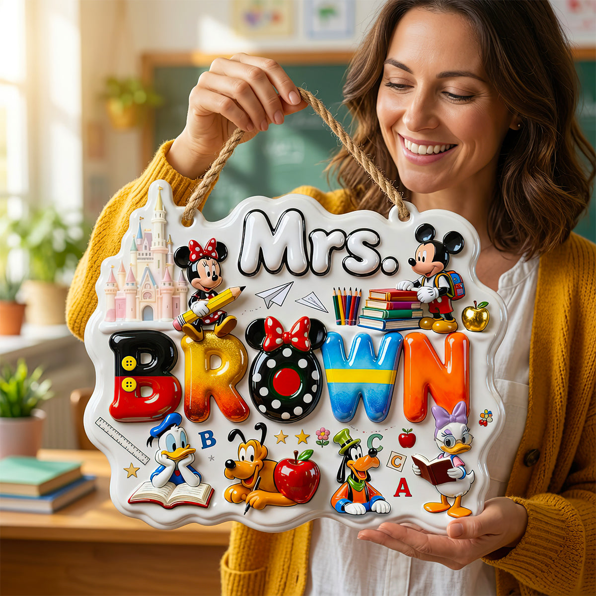 Cute Alphabet Welcome Classroom Sign - Personalized Gift for Teachers