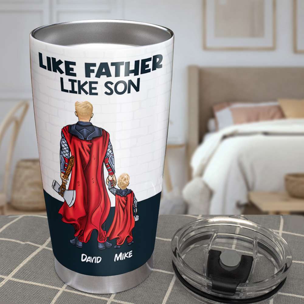 Hero Dad Personalized Tumbler - Like Father Like Son