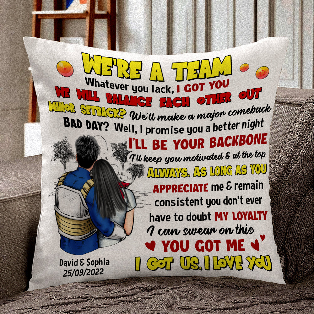 Personalized Couple's Pillow - 'I Got Us, I Love You' Pillow PopCulturePrints