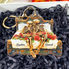 Load image into Gallery viewer, Personalized Funny Skull Couple Keychain - Unique Gift for Couples Keychains PopCulturePrints
