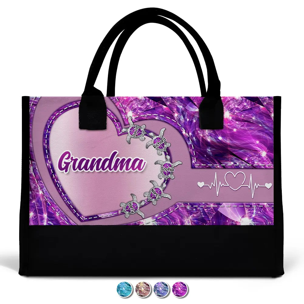 "Cherish Every Moment, You are Loved - Personalized Canvas Tote Bag" - Custom Gift for Grandma and Moms Canvas Tote Bag PopCulturePrints