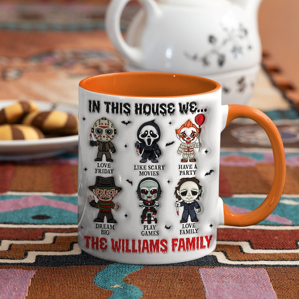 Personalized Horror Movie Family Accent Mug Coffee Mug PopCulturePrints
