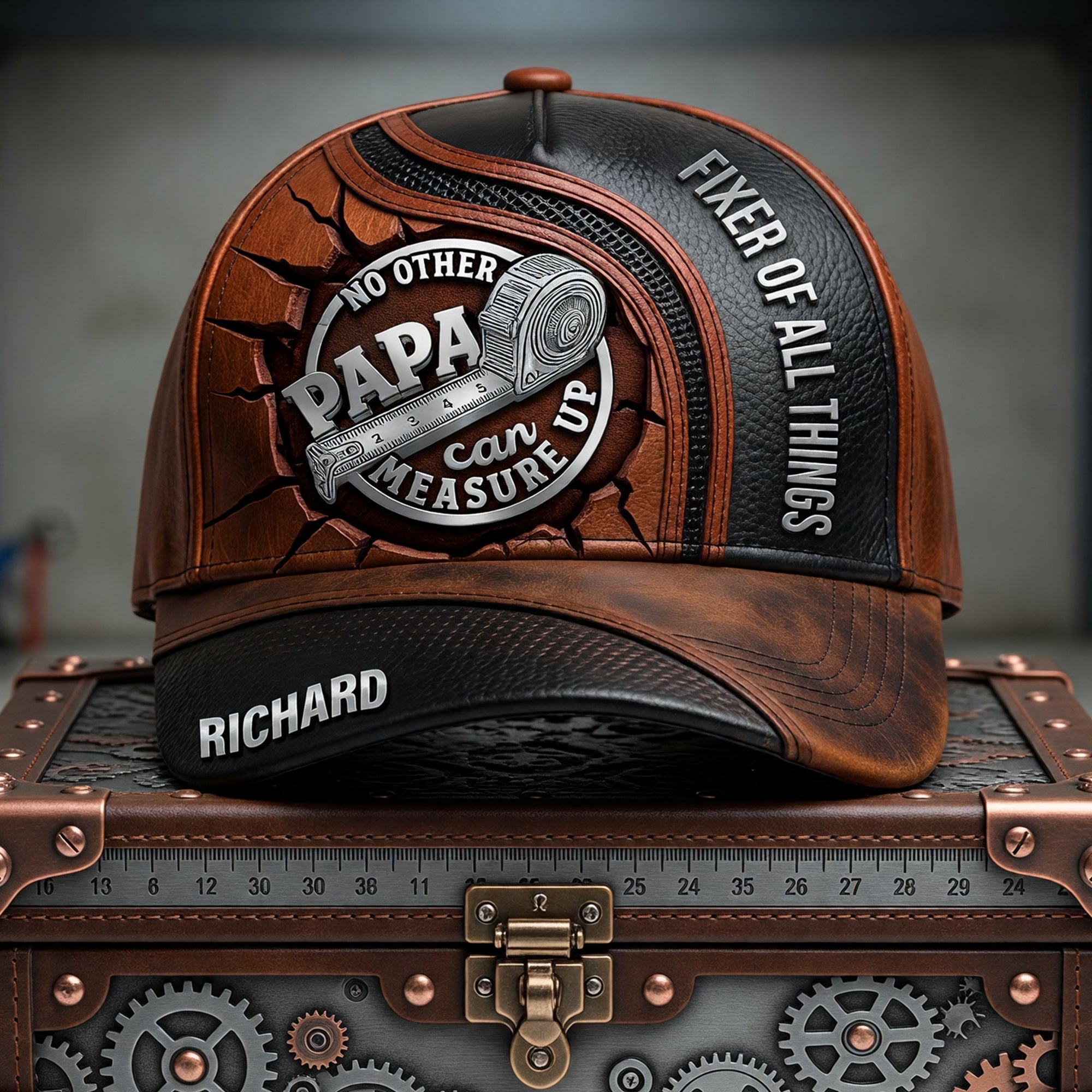 No Other Dad Can Measure Up - Personalized Top Handy Dad Classic Cap - Unique Gift for Dads and Grandpas Caps PopCulturePrints