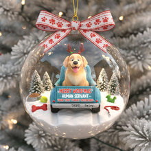Load image into Gallery viewer, Merry Woofmas: Celebrate with Your Furry Overlord - Personalized Ornament for Dog Lovers Ornament PopCulturePrints

