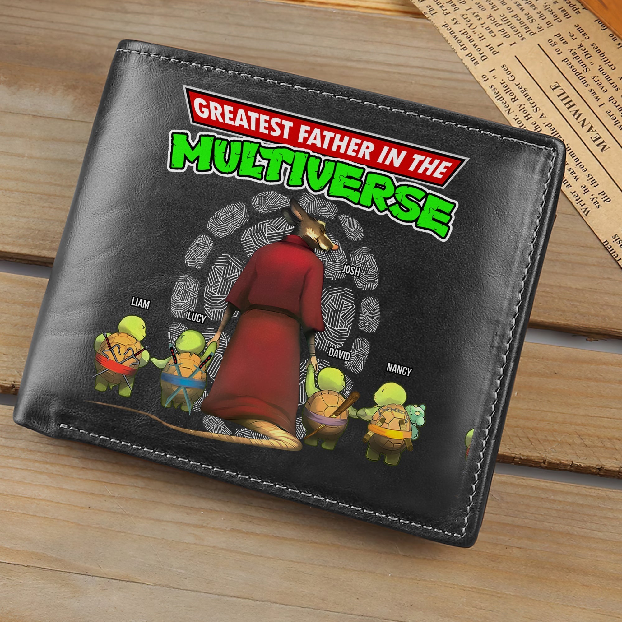 Greatest Dad in the Multiverse Personalized PU Leather Wallet Leather Wallet PopCulturePrints