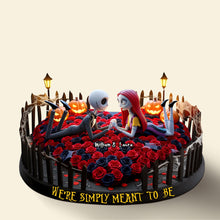 Load image into Gallery viewer, We&#39;re Simply Meant to Be - Horror Couple Plaque | Personalized Gift for Couples Shaped Plaques PopCulturePrints
