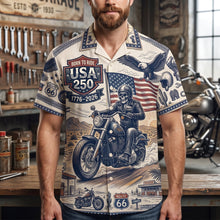 Load image into Gallery viewer, "Born to Ride in Style!" - 250 USA Biker Hawaiian Shirt - Personalized Gifts for Riders, Friends, and Family

