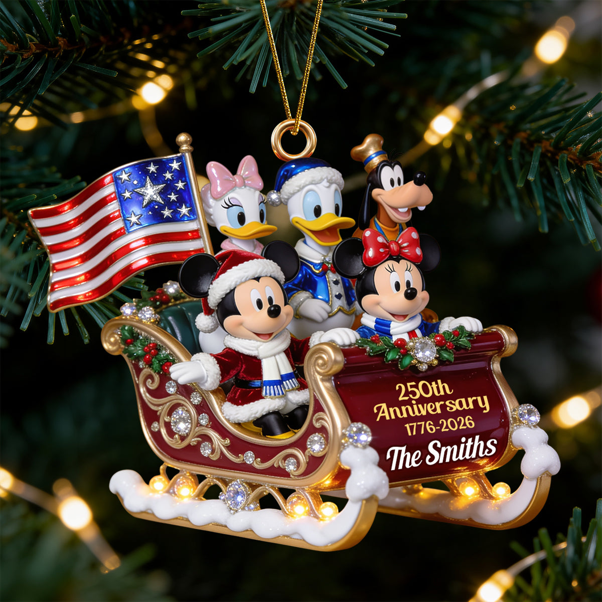 Patriotic Family Christmas Ornament - Personalized Gifts For Family 09pgdt131026 Ornament PopCulturePrints