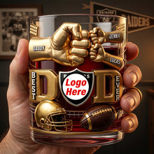 Load image into Gallery viewer, “Best Dad Ever” - Personalized American Sport Dad Round Glass - Perfect Gift for Dads, Grandpas, and Sports Lovers Glass PopCulturePrints
