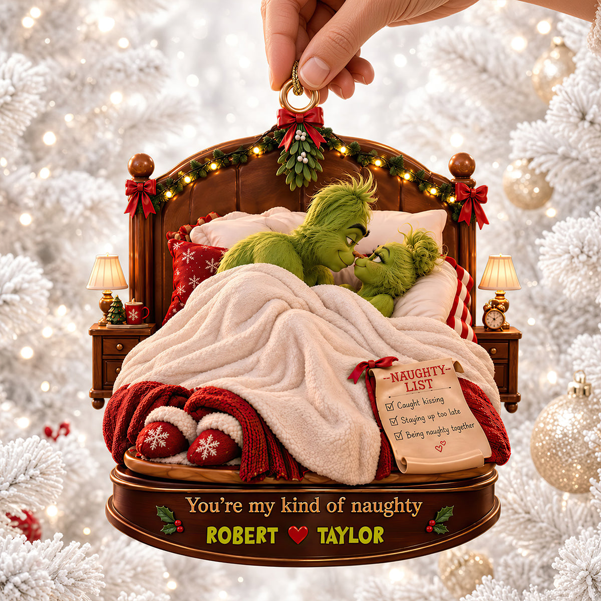 You’re My Kind of Naughty - Personalized Furry Couples Acrylic Ornament Ornament PopCulturePrints