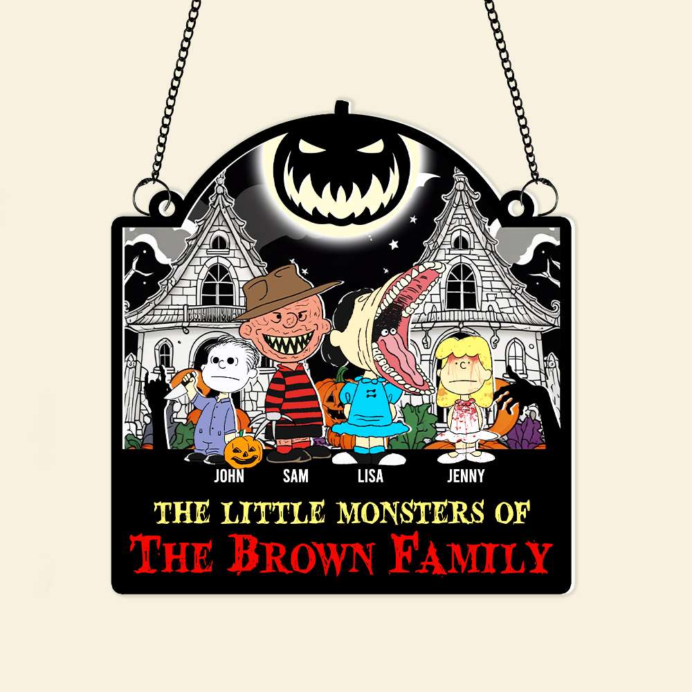 Personalized Halloween Suncatcher Ornament: The Little Monsters of Your Family