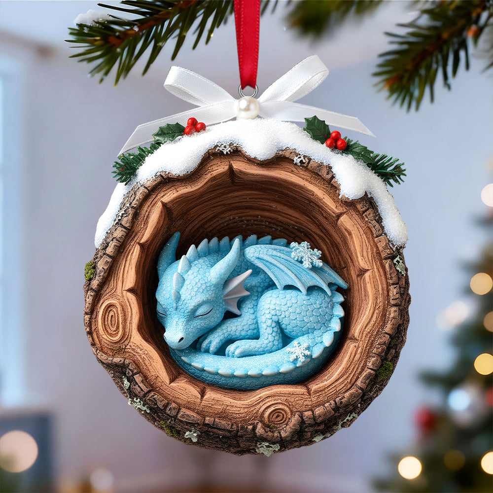 “A Magical Touch for Your Tree!” - Baby Dragon Acrylic Ornament - Personalized Gifts for Anyone Who Loves Fantasy Ornament PopCulturePrints