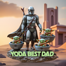 Load image into Gallery viewer, Yoda Best Dad - Personalized Gift Plaque for the Coolest Dad Shaped Plaques PopCulturePrints
