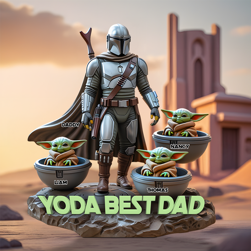 Yoda Best Dad - Personalized Gift Plaque for the Coolest Dad Shaped Plaques PopCulturePrints