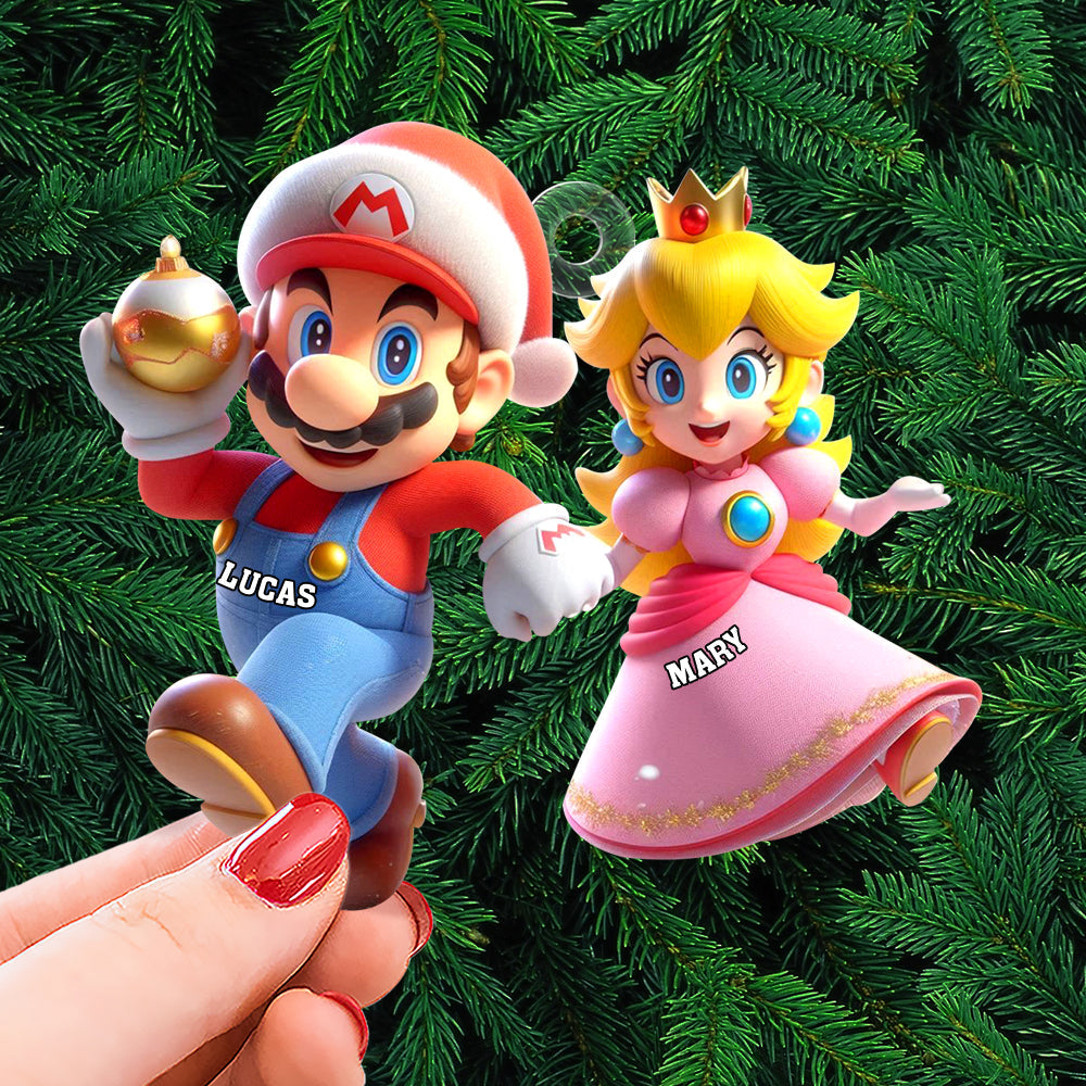 Custom Couple Christmas Ornament - Personalized Gaming Keepsake for Valentine's Day Gifts Ornament PopCulturePrints