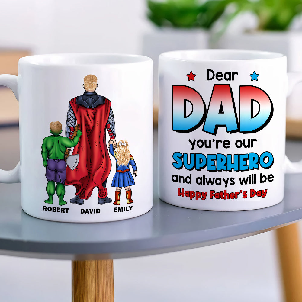 Personalized Superhero Dad Mug - Custom Gift for Father's Day Coffee Mug PopCulturePrints