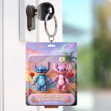 Load image into Gallery viewer, You're Sealed with Me for Life - Personalized Acrylic Keychain for Couples Keychains PopCulturePrints
