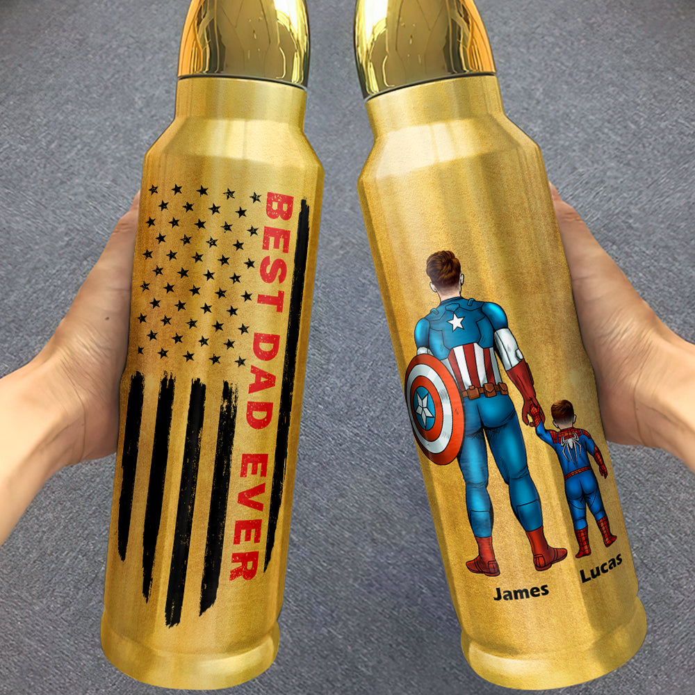 Customizable Bullet Tumbler Gift for Dad - Best Dad Ever Theme