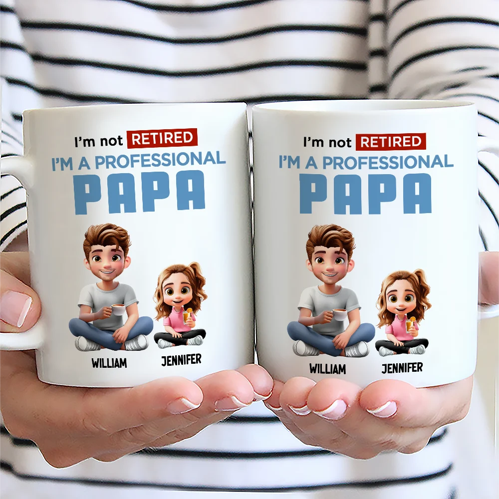 I'm Not Retired, I'm A Full-Time GRANDPA - Personalized Mug Mug PopCulturePrints