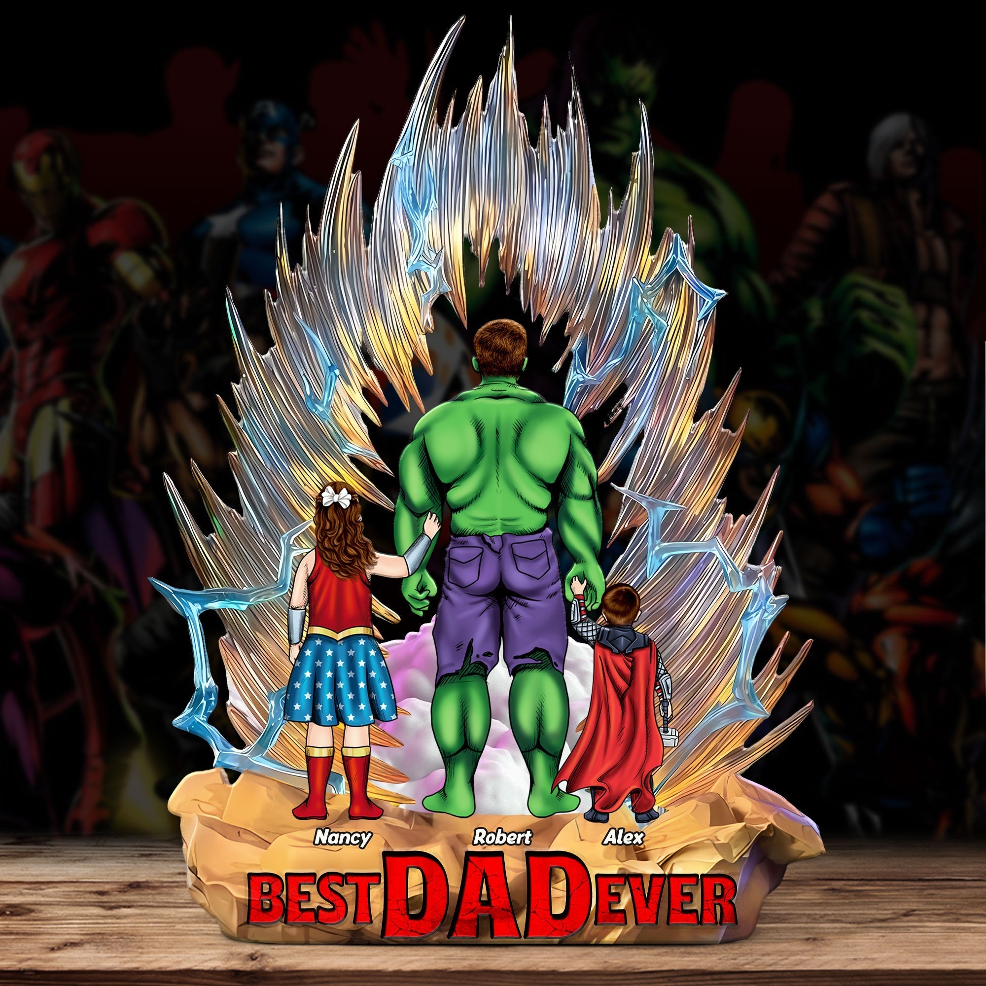 Best Dad Ever Acrylic Plaque | Personalized Gift for Super Dads Shaped Plaques PopCulturePrints