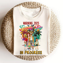Load image into Gallery viewer, “Warning! Family Trip in Progress” - Personalized Family Trip T-Shirt - Gift for Family and Friends Shirts PopCulturePrints

