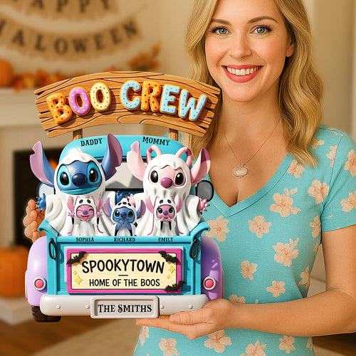 Celebrate Your Boo Crew - Personalized Halloween Sign for Family Wood Sign PopCulturePrints