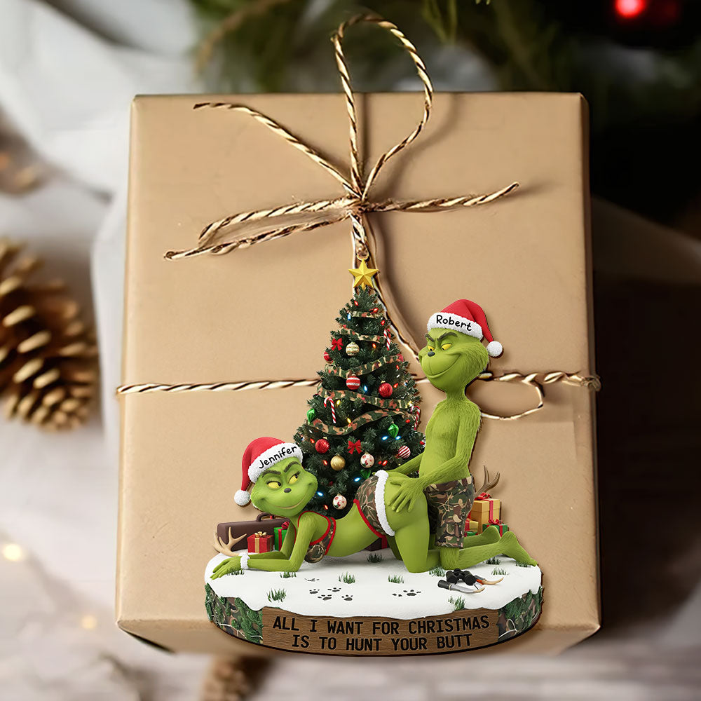 Naughty Green Couple Ornament - A Playful Personalized Gift for Couples Ornament PopCulturePrints