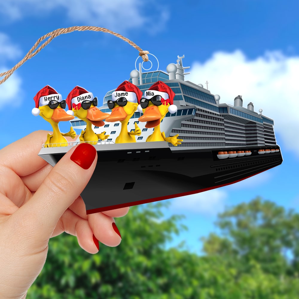 Custom Duck Lover's Christmas Cruise Ornament Ornament PopCulturePrints
