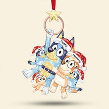 Load image into Gallery viewer, Family Fun in Every Ornament - Playful Cartoon Family Tree Ornament, Custom Personalized Gift for Moms, Dads, Kids, and Families Ornament PopCulturePrints
