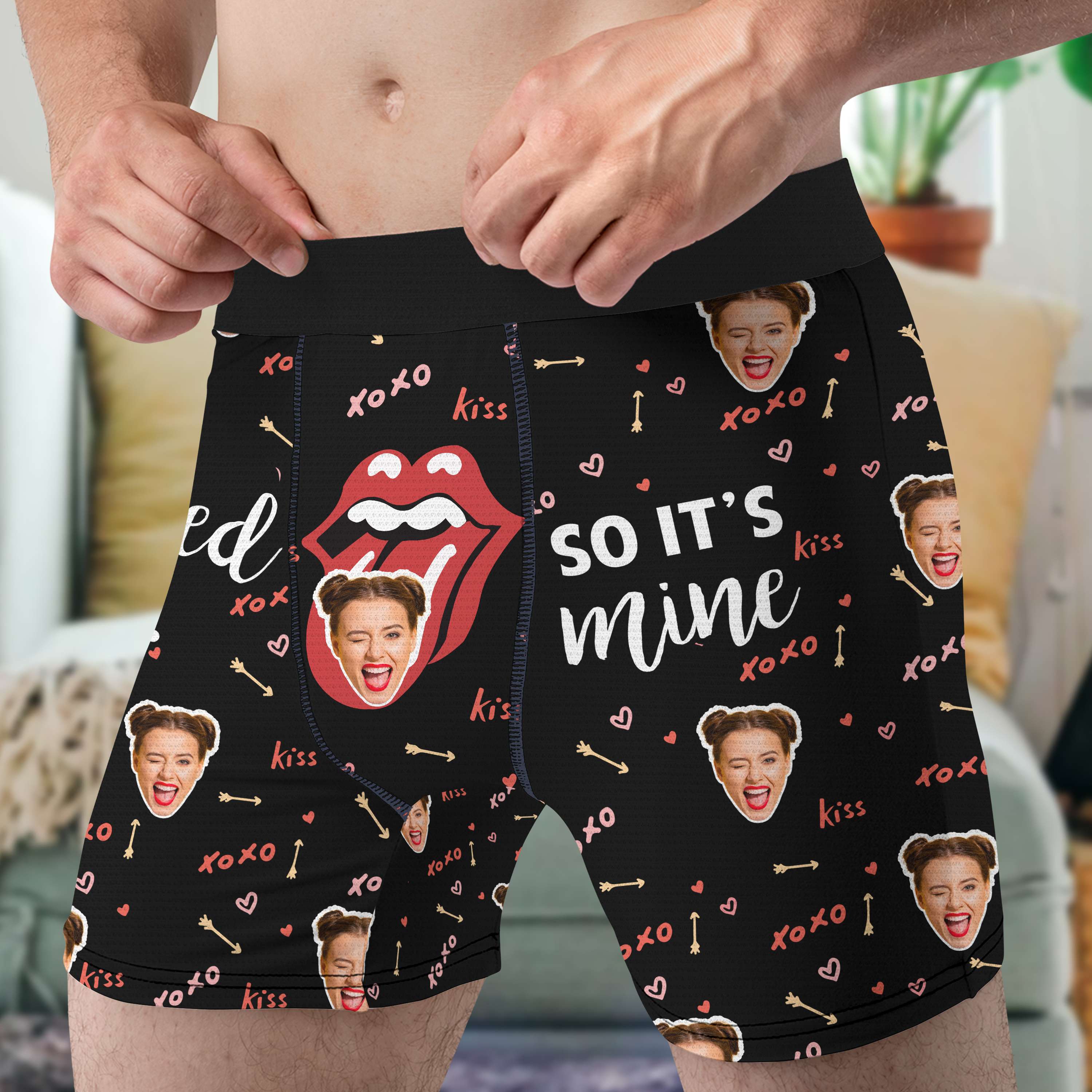 Personalized Couple Boxer Shorts - 'I Licked It, So It's Mine' Boxer Briefs PopCulturePrints
