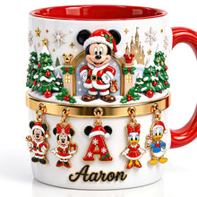 Load image into Gallery viewer, “Celebrate the Season with a Touch of Magic” - Cute Alphabet Christmas Accent Mug - Personalized Gift for Friends and Family Coffee Mug PopCulturePrints
