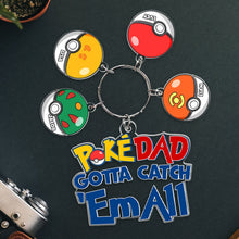 Load image into Gallery viewer, Personalized Poke Dad Keychain with Custom Charms Keychains PopCulturePrints
